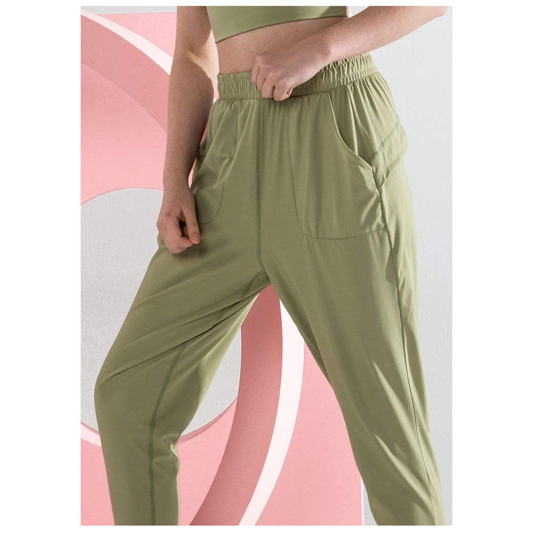 Moda Mallas Pantalones Deportivos Leggings Mujer, Pantalones De Yoga con Bolsillos, Pantalones De Chándal para Mujer, Ocio Transpirable Suelto, Pantalones De Pierna Cerrada Elegante