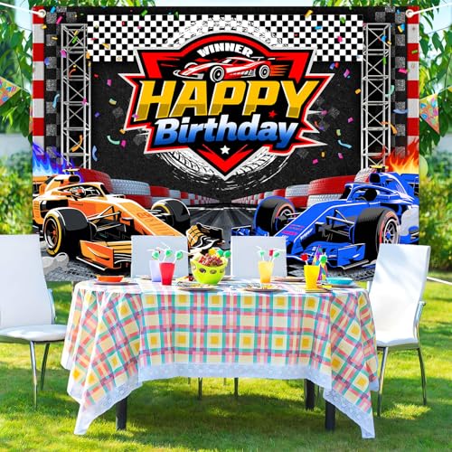 Fondo de cumpleaños coche de carreras 7x5 pies miniatura 6