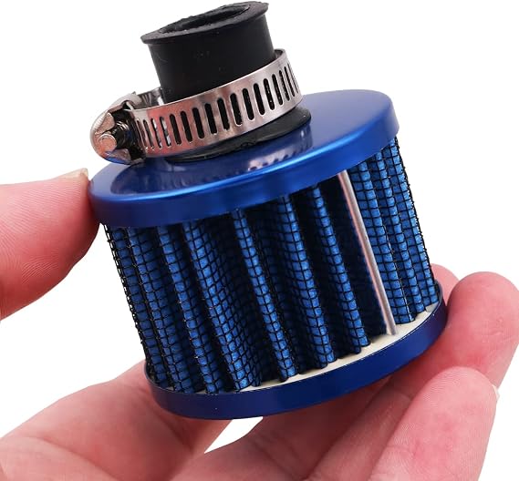 4pcs 12mm Car Intake Air Filter Universal Cold Air Intake Filter Kit Crankcase Bleed Cover - Blue
