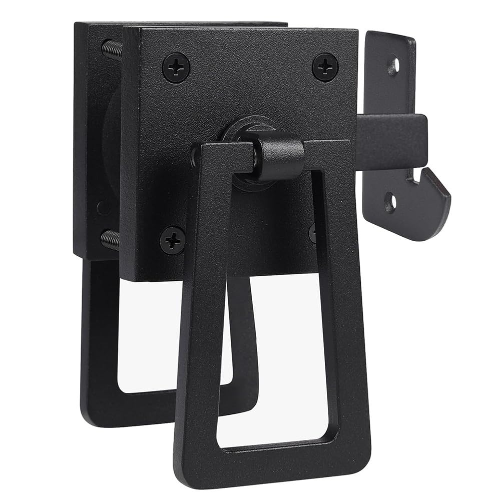Qusedwey Black Heavy Duty Gate Latch, Double Side Gate Latches, Matte Fence Latch, Garden Door Latch, Pool Gate Latch