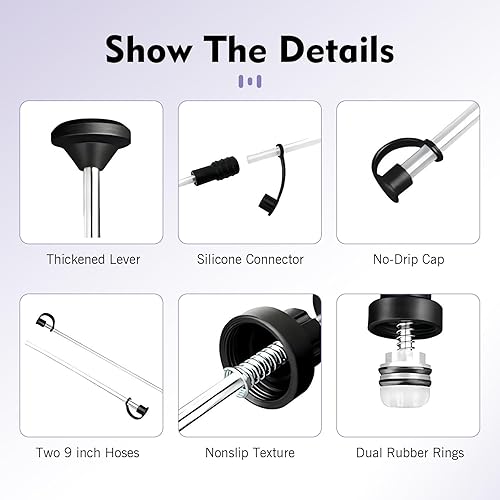 Miniatura 3 de Bomba extractora de líquidos automotriz de 200 cc, potente jeringa de cambio de aceite manual con 2 tubos de succión de repuesto, herramienta de