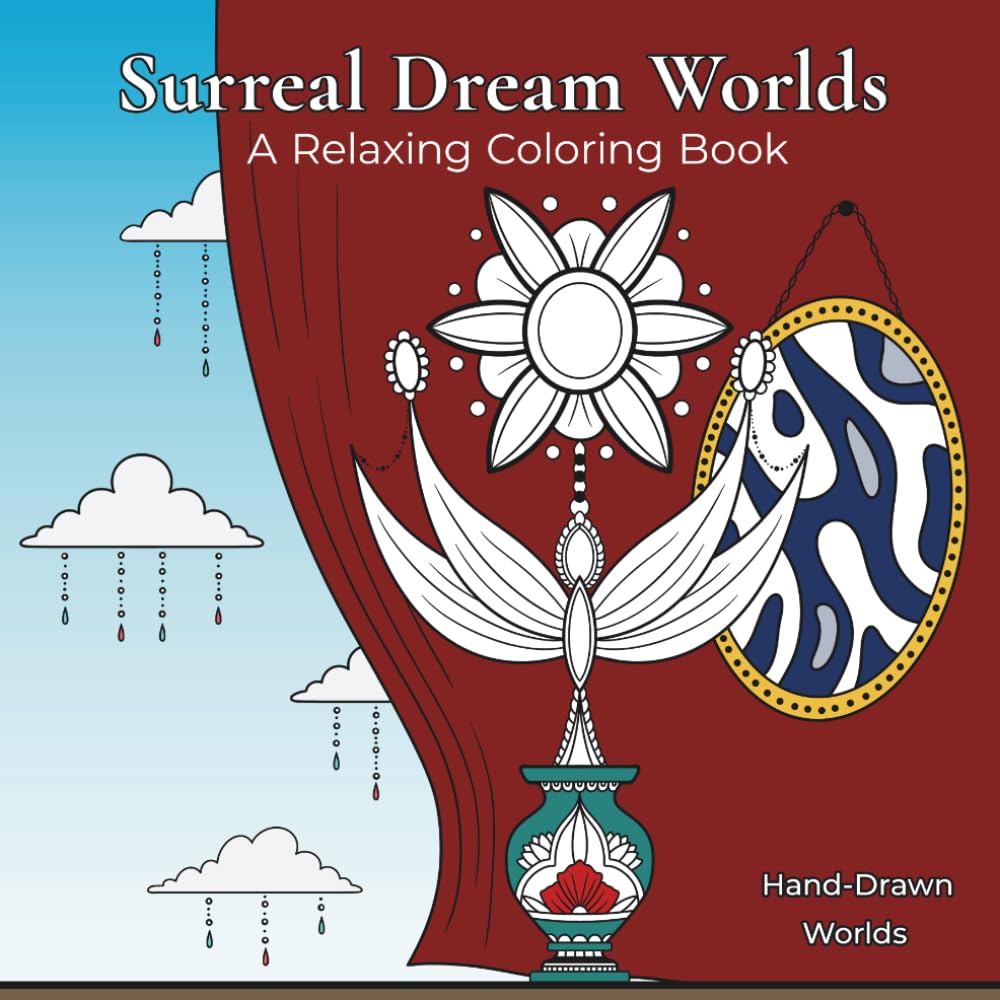 Surreal Dream Worlds: Hand-Drawn Fineline Tattoo-Inspired Coloring Book for Adults for Relaxation & Creativity