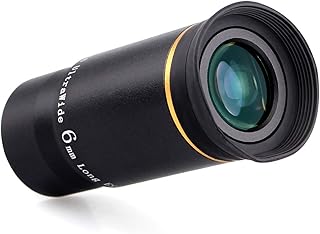 Svbony Telescope Eyepiece, 1.25 Inches 6mm Goldline Eyepiece 66 Degree Ultra Wide Angle Planetary Eyepiece for Planet Deep Sky Visual