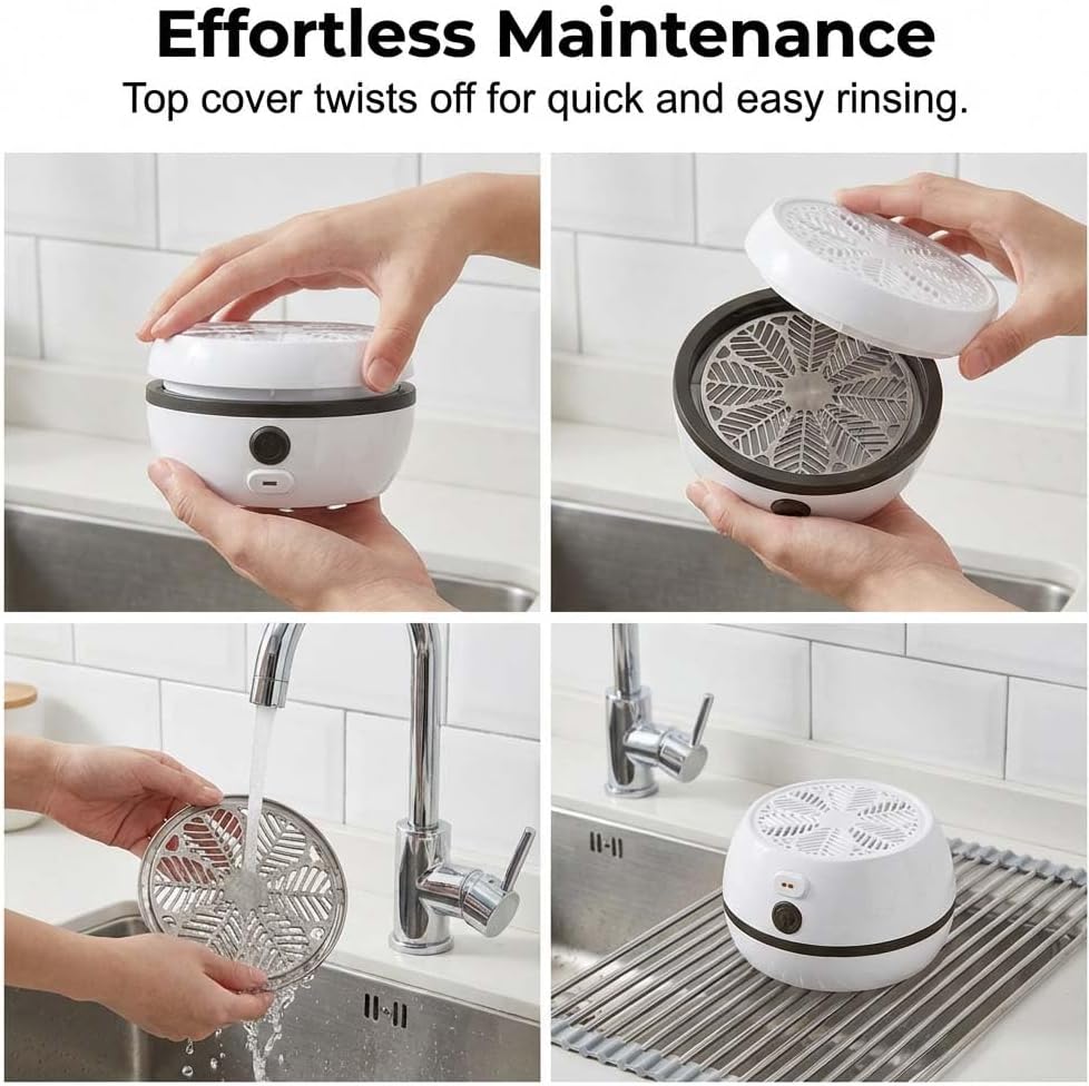 Fruit and Vegetable Cleaner Machine, Titanium Electrolysis Produce Purifier Wireless Waterproof Food Cleaner for Fruits Vegetables Meat Seafood (White)