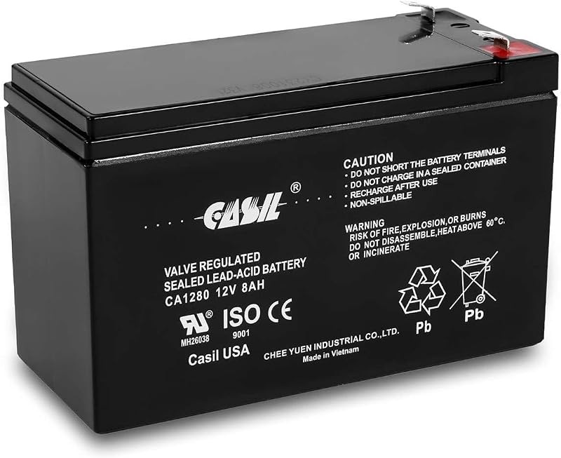 Bateria AGM Selada 12 V 8 Ah Casil CA1280 para Verizon Fios – 1 unidade