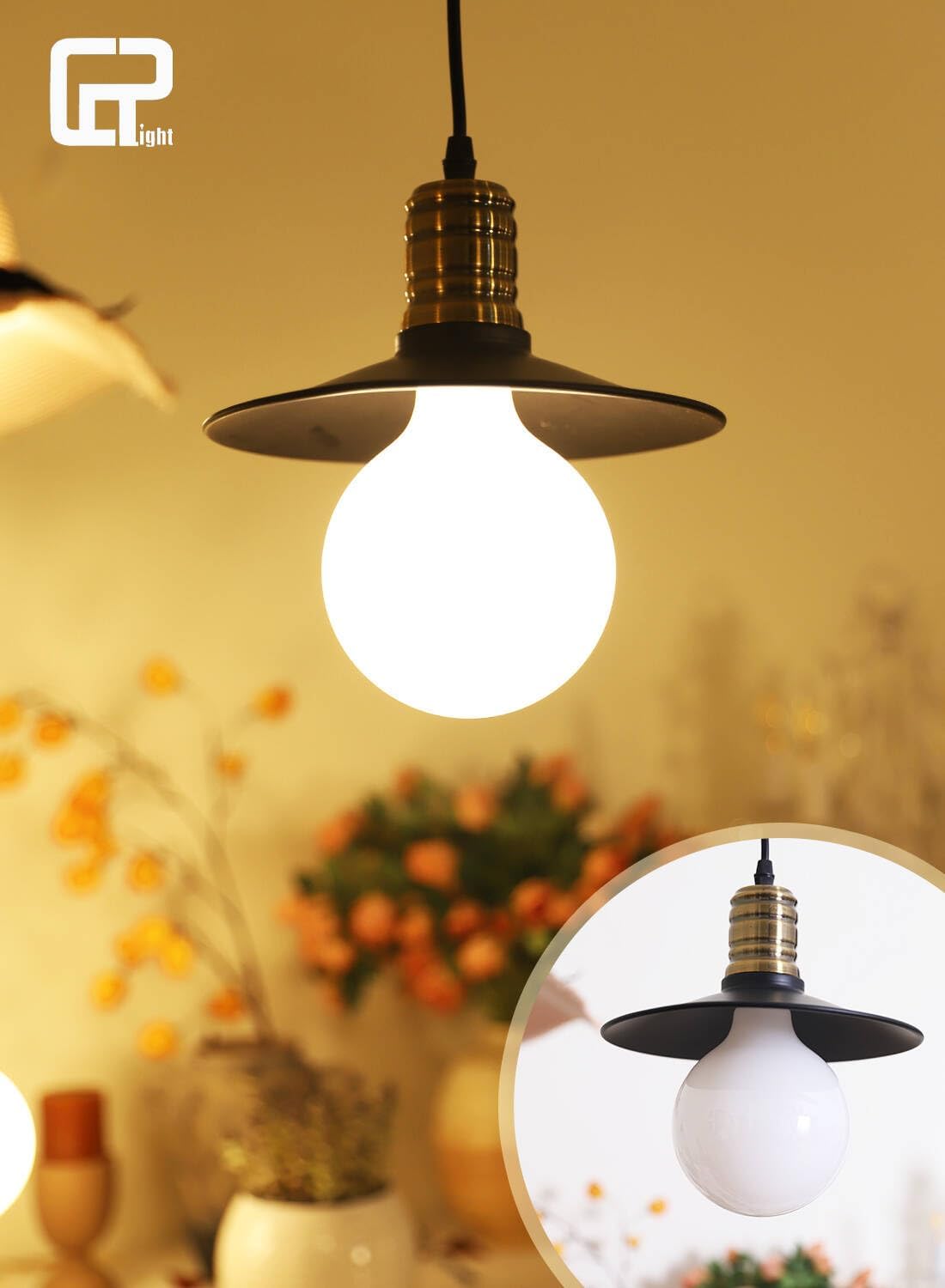 CRLight 5-inch 12W 2700K Opal Dimmable Warm White Large Globe LED Bulb, G125 / G40 Replacement, 80W Equivalent 800LM, Coated Inside White Milky Glass E26 5 Inch Oversize Antique Edison, Smooth Dimming