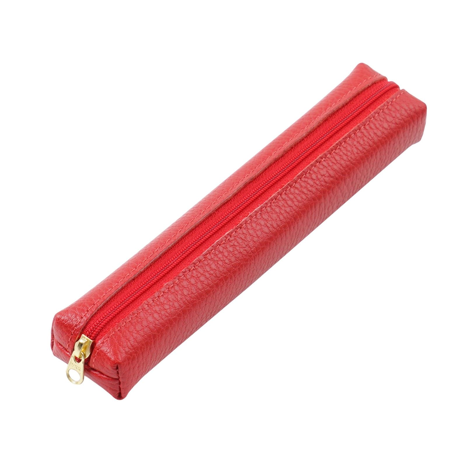 DUMRALBQE Wooden Jewelry Box Leather Pencil Case Pouch Kids Simple for Storage and Organization(Red)