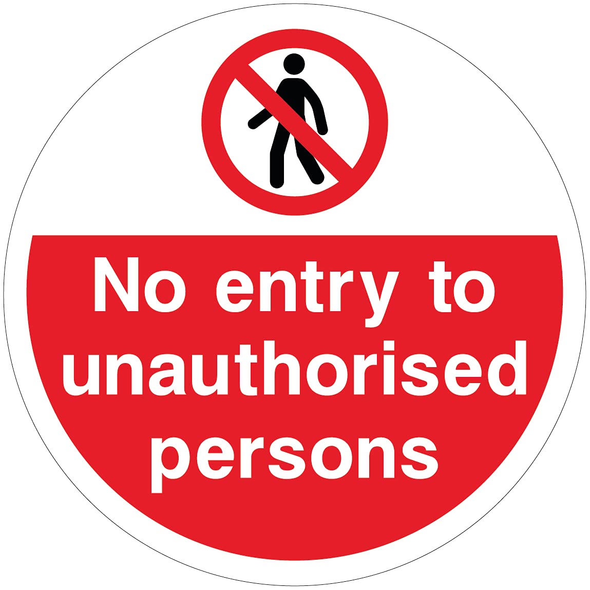 Prohibition Floor Graphics - No Entry - 400 mm - Anti-slip - Heavy Duty - Self-adhesive