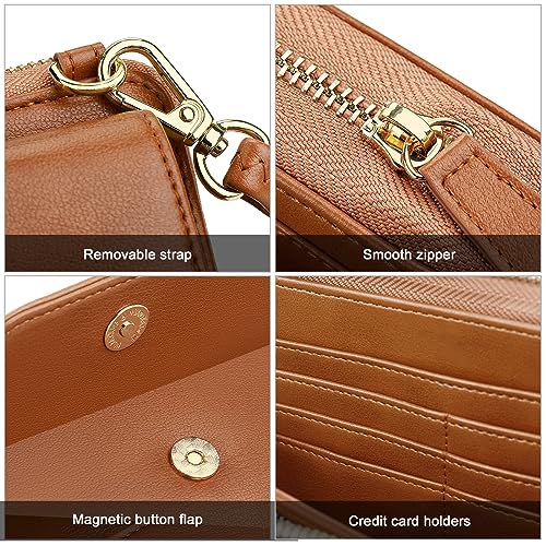 Image of nuoku Women's Small Crossbody Bags Wristlet Clutch Wallet Purses with Card Slot Phone Holder