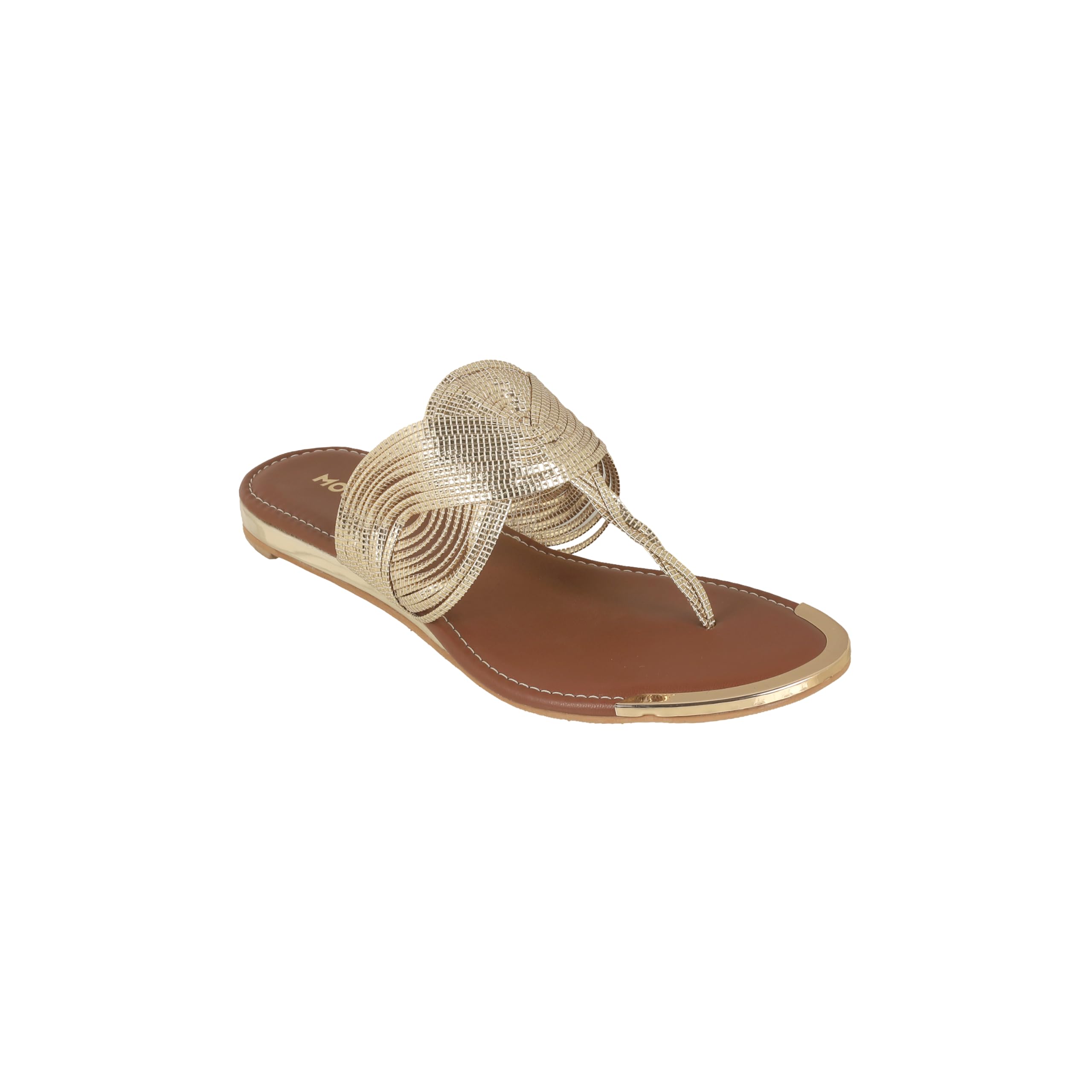 These chic flats feature a stunning metallic print and an open-toe design, perfect for elevating your casual look with a touch of glamour.-image-34