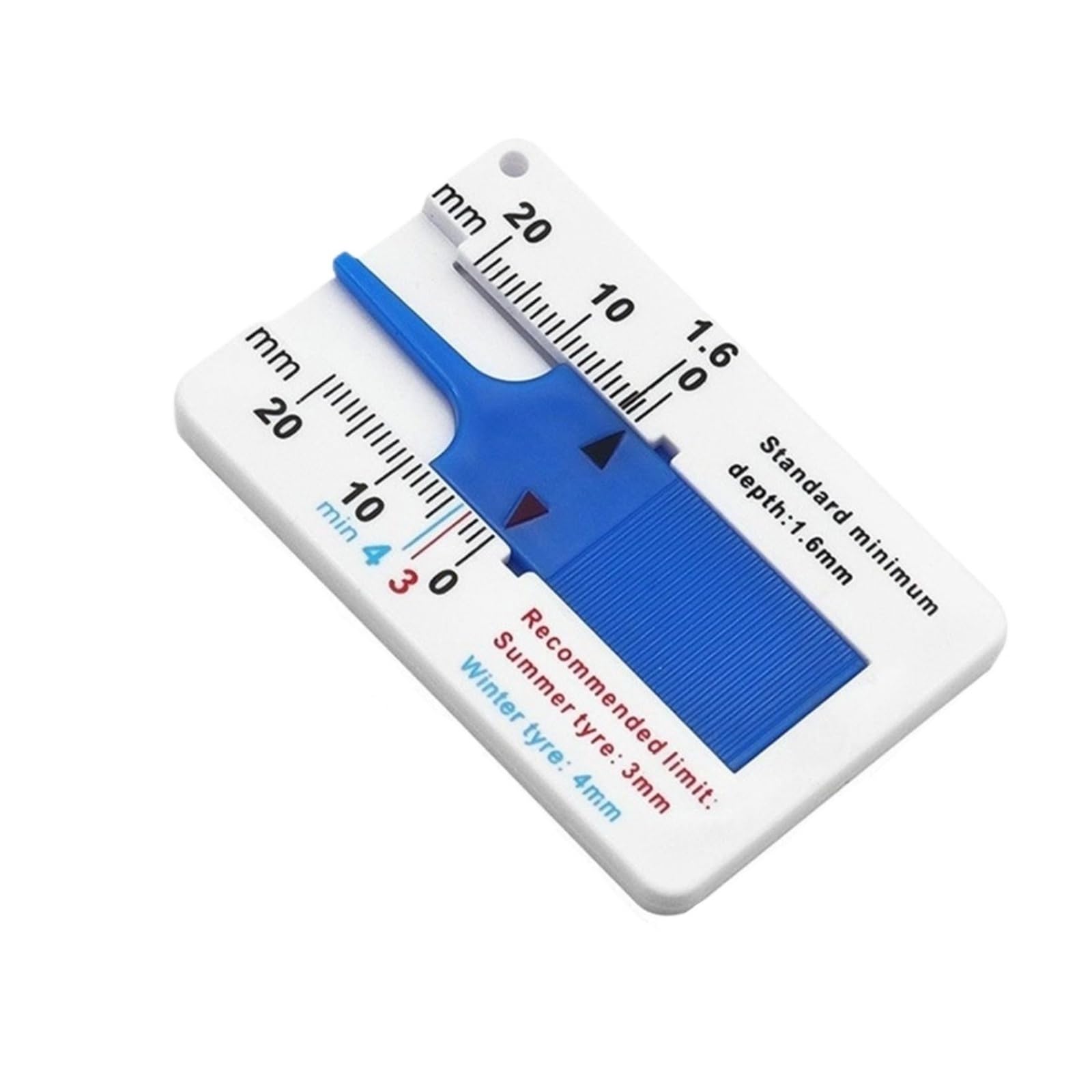 Digitaler Reifenprofiltiefenmesser Reifenprofiltiefenmesser 0–20 mm, praktisches Messwerkzeug, tragbarer Tester für Auto, Auto, Motorrad, Fahrrad, Fahrzeug für Autos, LKWs(Blue)