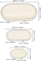 Vista 2 de Zerodis Base de cesta de madera, 3 piezas ovaladas de base de madera moldeadora redonda para tejer, suministros de ganchillo para hacer manualidades