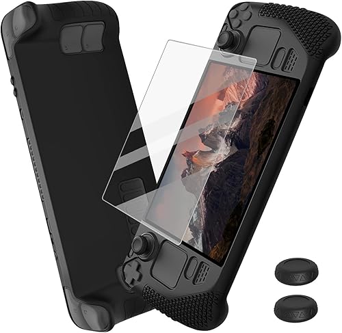Funda protectora para cubierta de vapor con 2 protectores de pantalla, funda protectora gruesa de silicona suave a prueba de golpes, consola de