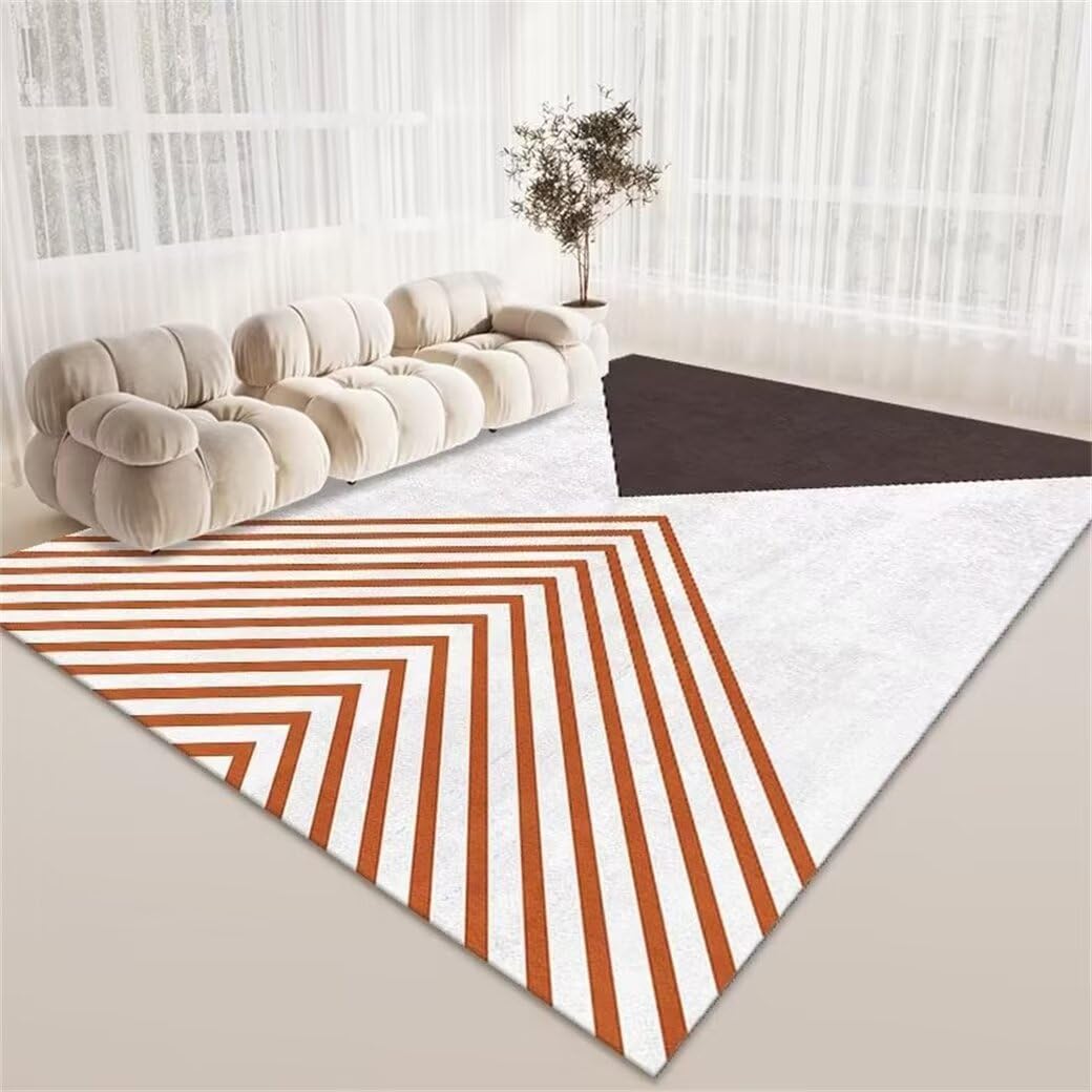 Tapis chambre ado garçon orange et moderne pour un espace dynamique