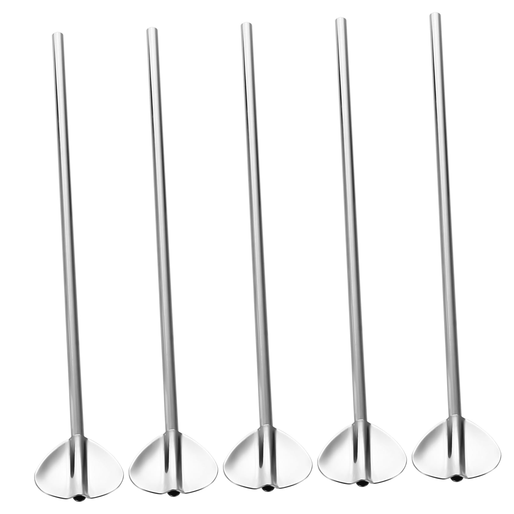Unomor Stainless Steel Straw Spoons 6pcs Mixing Spoon Straw Set Straws for Tea Coffee Bar Restaurant Party Supplies