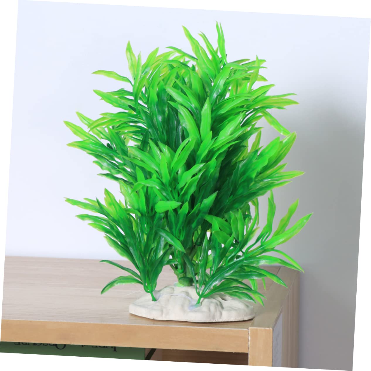 DOITOOL 3 Stücke Künstliche Wasser Aquarium Grün Gras Decor Blatt Pflanze Landschaft Salz Frische Wasser
