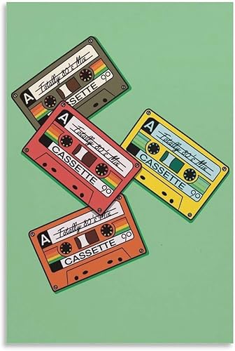 BAOCT Cassette Tape Retro Cassette Print 90s 80s Retro Music Canvas Art Poster And Wall Art Picture Print Modern Family Bedroom Decor Posters