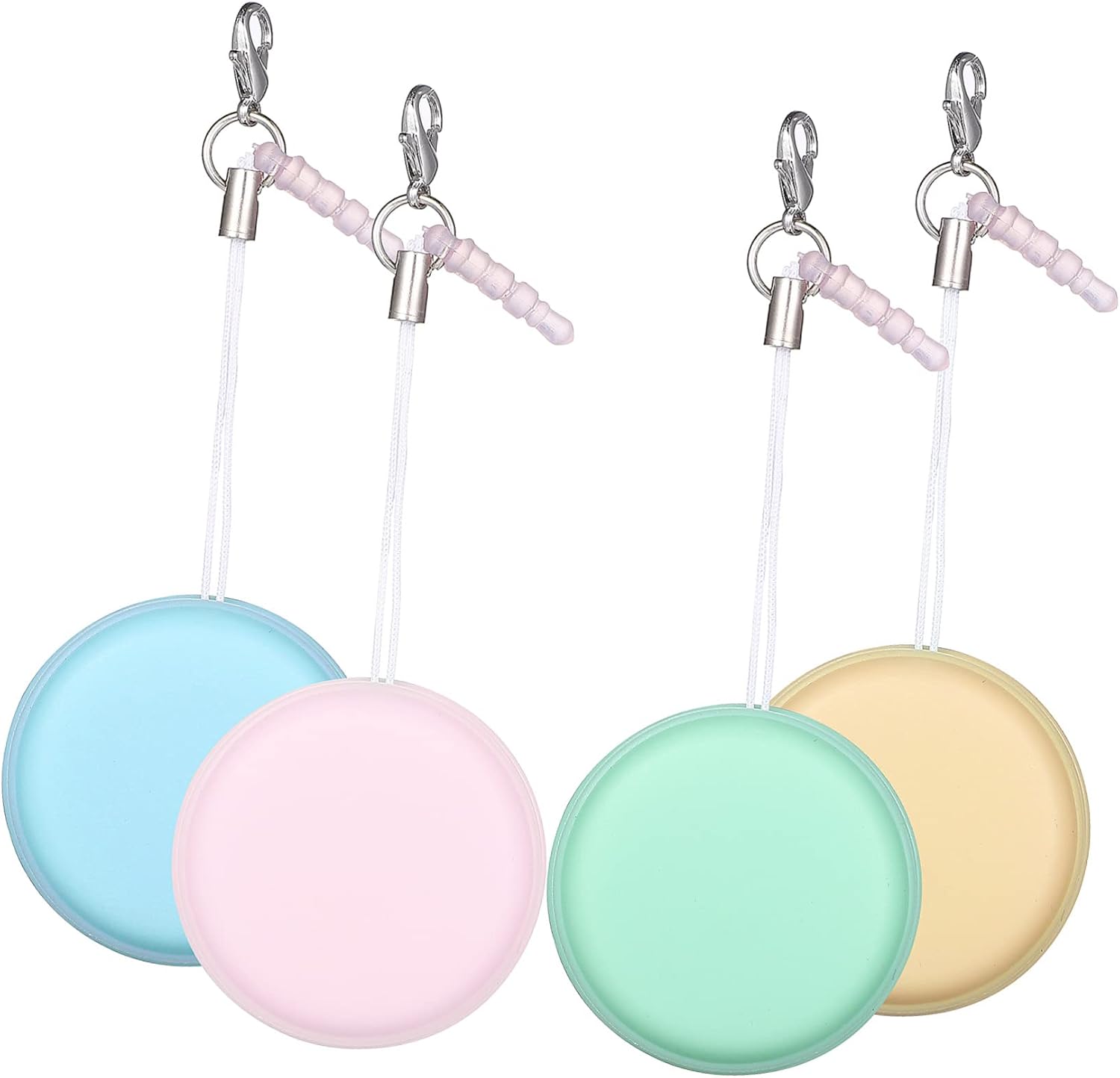 4 Pcs Macaron Phone Screen Cleaners Lanyards Decorative Microfiber for Smartphones Tablets and Laptops Fun and Colorful Screen