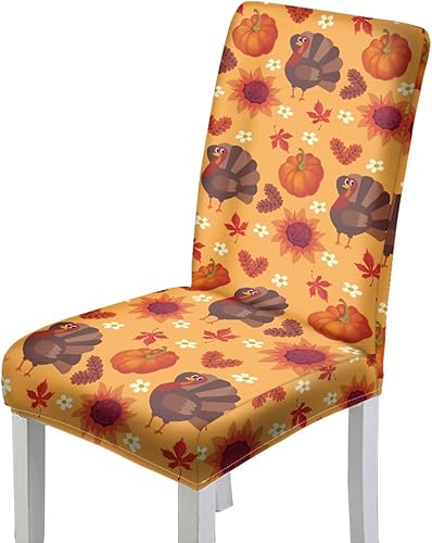 Miniatura 57 de Rnyleeg Fall Autumn Seat Covers for Dining Chairs Set of 2 Leaves Themed Stretch Dining Chair Covers Soft Comfy Chair Slipcovers for Kitchen Hoja de