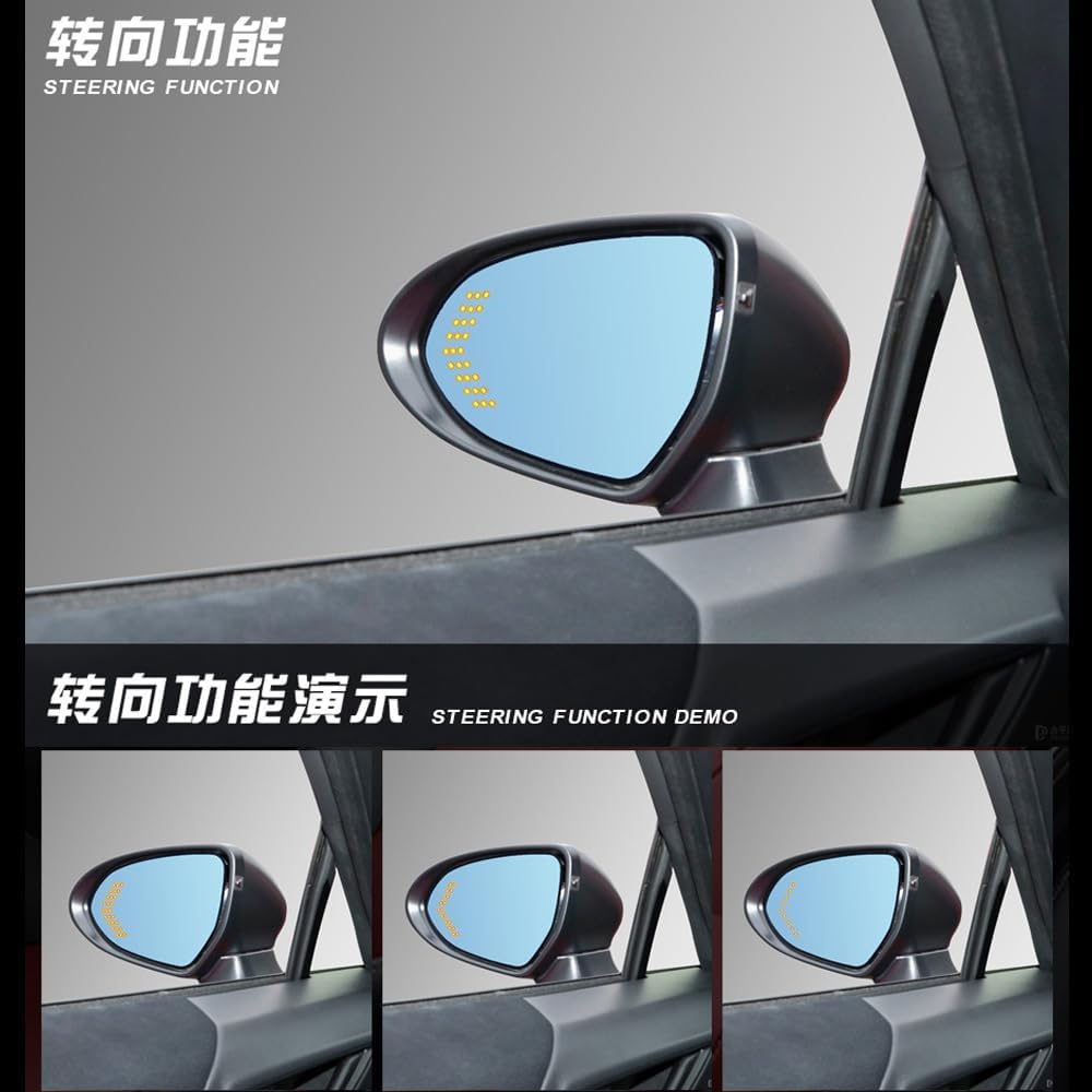 Car Rearview Mirror Lens compatible for Toyota 86 and Subaru BRZ, Anti-glare, Blue Mirror, Turning Signal, Heat Demisting