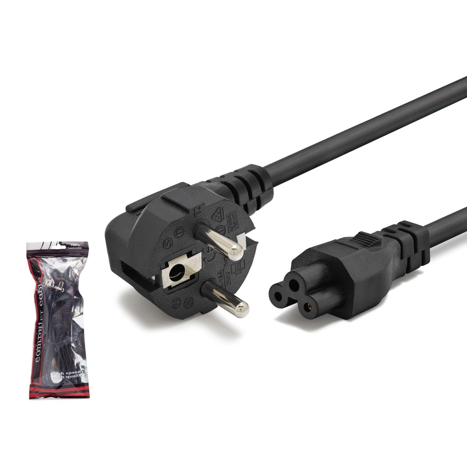Hadron HDX5524 - Cavo di alimentazione a forma di trifoglio, 0,75 mm, 500 W, 1,2 m, colore: nero