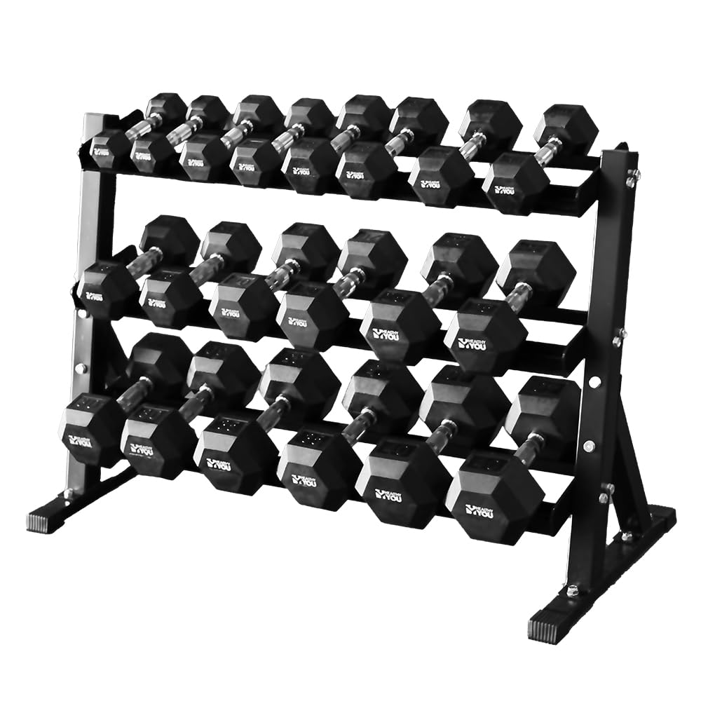 Rubber Hex Chrome Dumbbell Complete Package Set