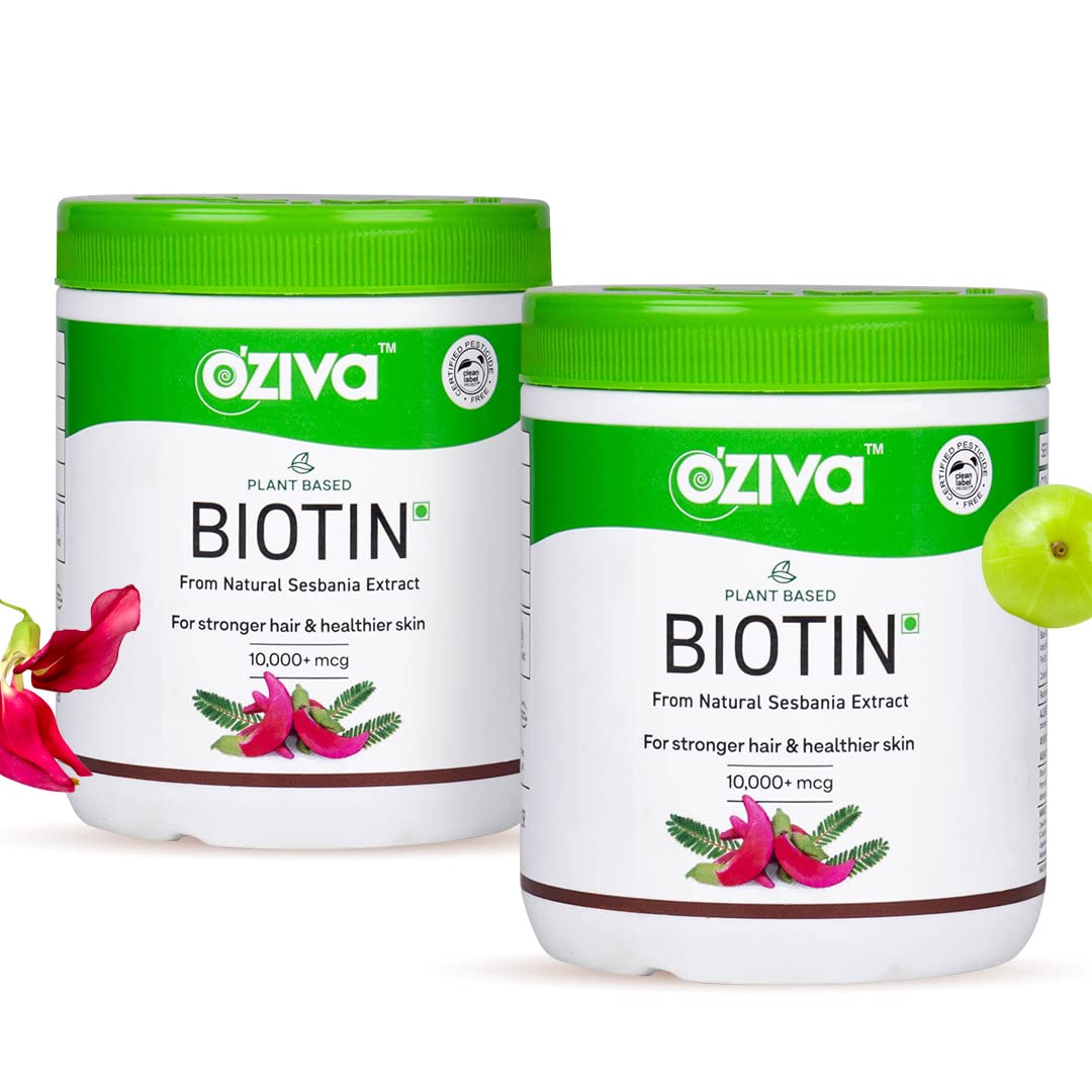 Plant Based Biotin Powder 10000Mcg+ With Amla For Men & Women, Better Hair Growth, Hairfall Control & Healthier Skin, Certified Clean & Vegan, 125 Gm
