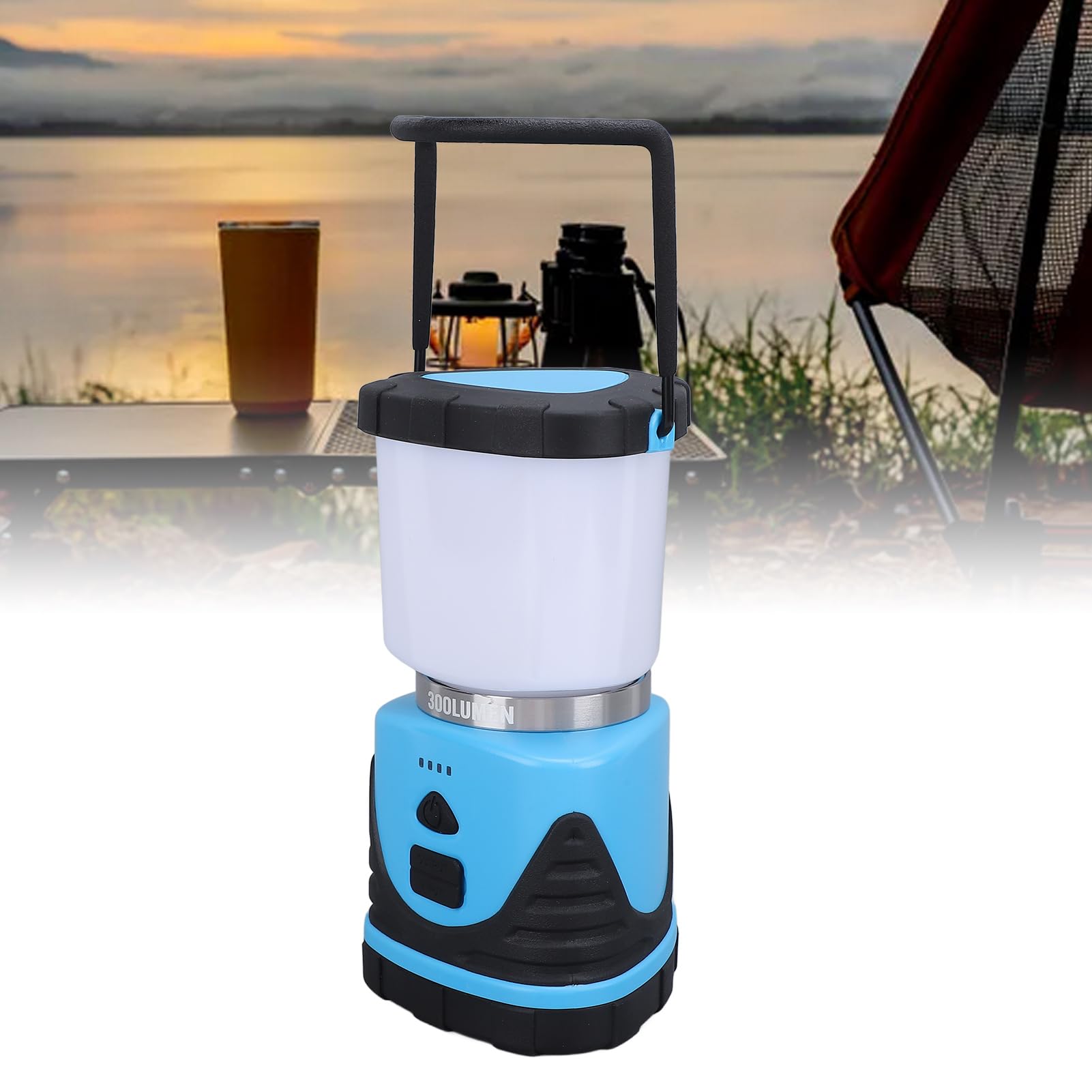 KIMISS Linterna de Camping de 300 Lúmenes, Luz Impermeable IP65 para Tienda de Campaña, Recargable por USB, 3 Modos de Ajuste de Luz, para Cortes de Energía de Emergencia, Camping, (#12)