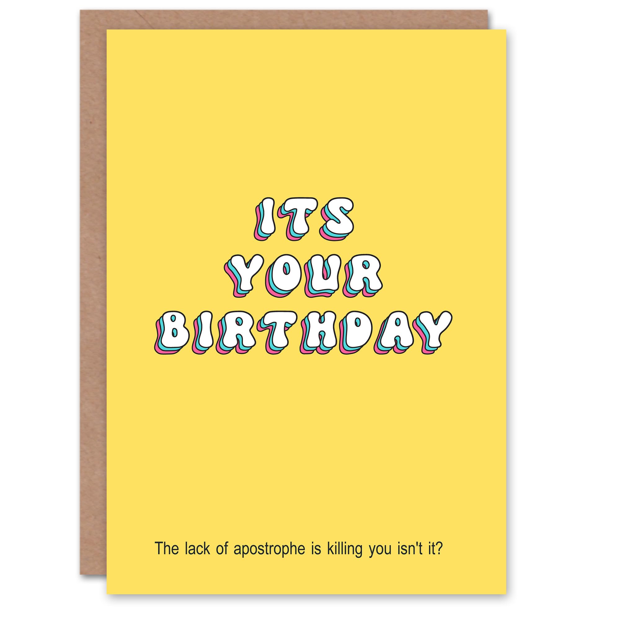 Artery8 Birthday Card Grammar Punctuation Police Fun Funny Happy Joke Humour For Her Gran Sister Niece Daughter Wife Woman Greeting Card