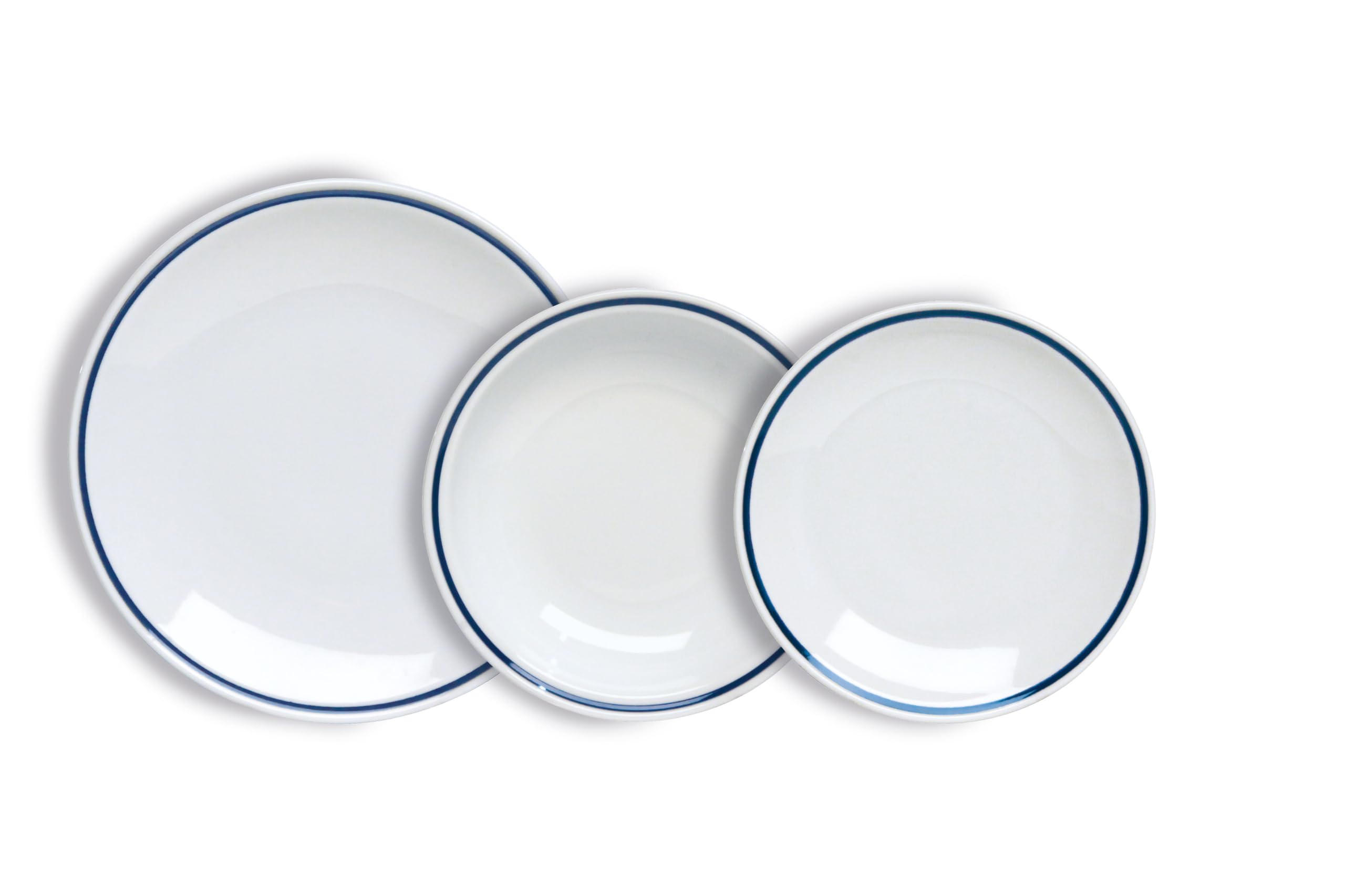 Tognana AZ Fascetta Blu, servizio piatti 18 pezzi per 6 persone, porcellana, bianco, Made in Italy