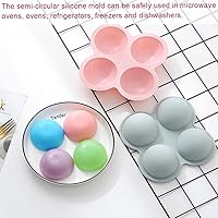 Vista 6 de 2 moldes de silicona esférica, molde de silicona de 4 cavidades, molde de chocolate de gelatina de caramelo, moldes para hornear galletas sándwich