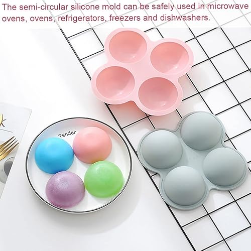 Miniatura 6 de 2 moldes de silicona esférica, molde de silicona de 4 cavidades, molde de chocolate de gelatina de caramelo, moldes para hornear galletas sándwich