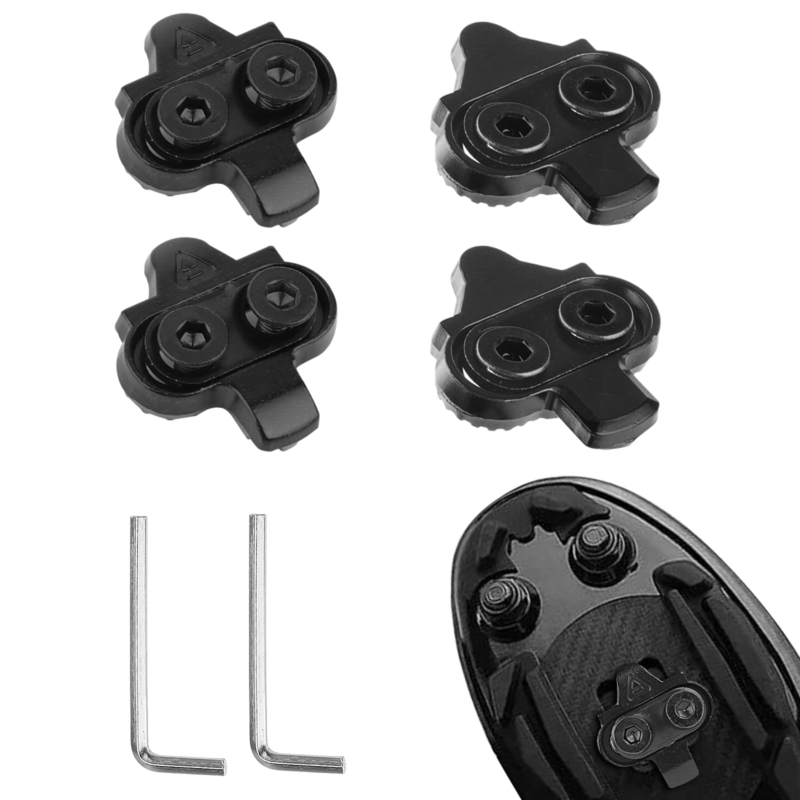 4 Set Di Tacchette Per Pedali, Tacchette SPD, Universali Tacchetti Per Bici, Acciaio Tacchetti Per Mountain Bike, Attacchi Scarpe Bici Da Corsa, Autobloccanti Scarpe