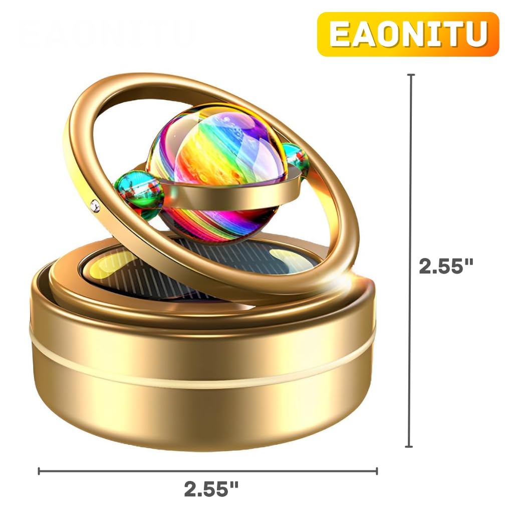 Spinner solare per cruscotto, diffusore cinetico decorativo per auto, a tema spaziale, accessori per auto, scambio regalo di San Valentino, profumo e nuclei aromatici venduti separatamente (oro