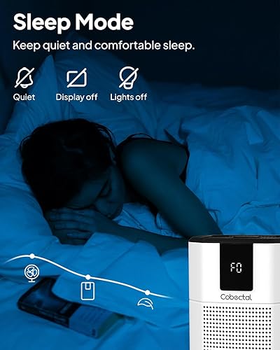 Miniatura 5 de Paquete de 2 purificadores de aire para el dormitorio del hogar, filtro de aire de habitación con filtro H13 True HEPA 3 en 1, función de aroma y