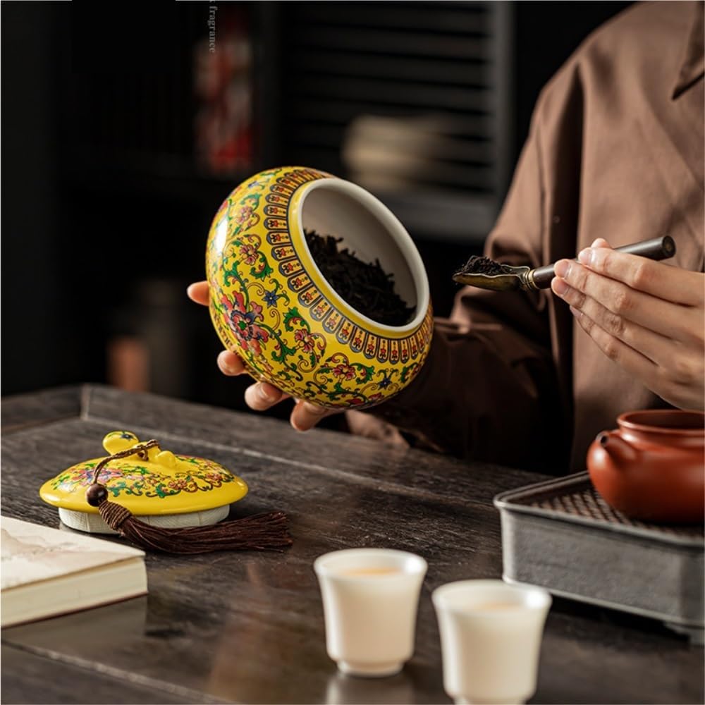 Set Da Tè Contenitore for la conservazione del tè sfuso in ceramica, barattolo sigillato, barattolo for la conservazione dei condimenti da cucina, set di scatole regalo con doppio barattolo for il tè