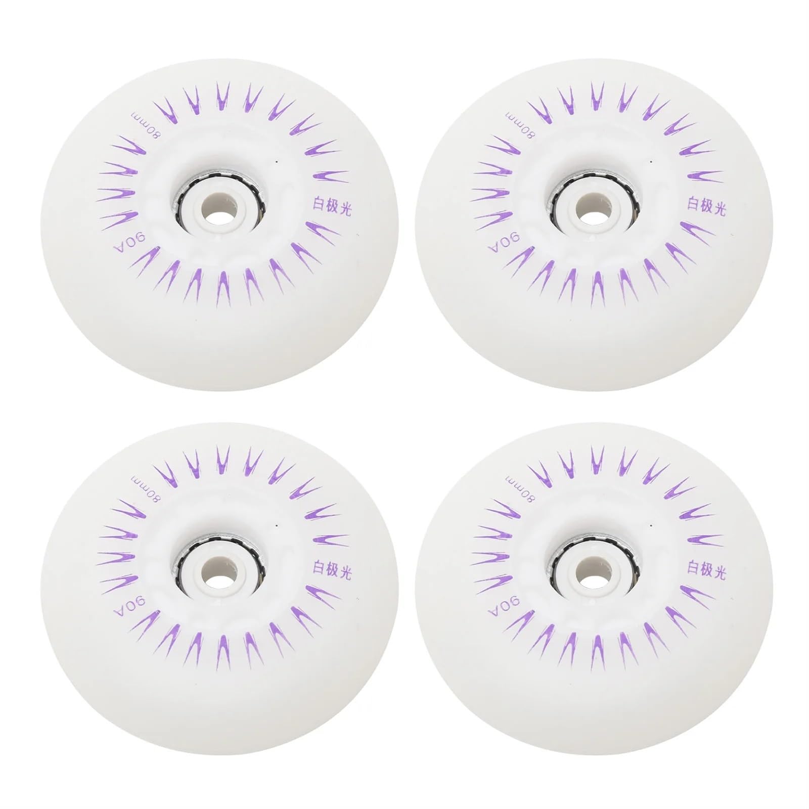 Świecące rolki 4 szt. 90A Migające kółka do rolek Rolka inline Luminous Wewnątrz, na zewnątrz Odporne zużycie Światło przesuwne Bezpieczne kolorowe podświetlane koło(76mm)