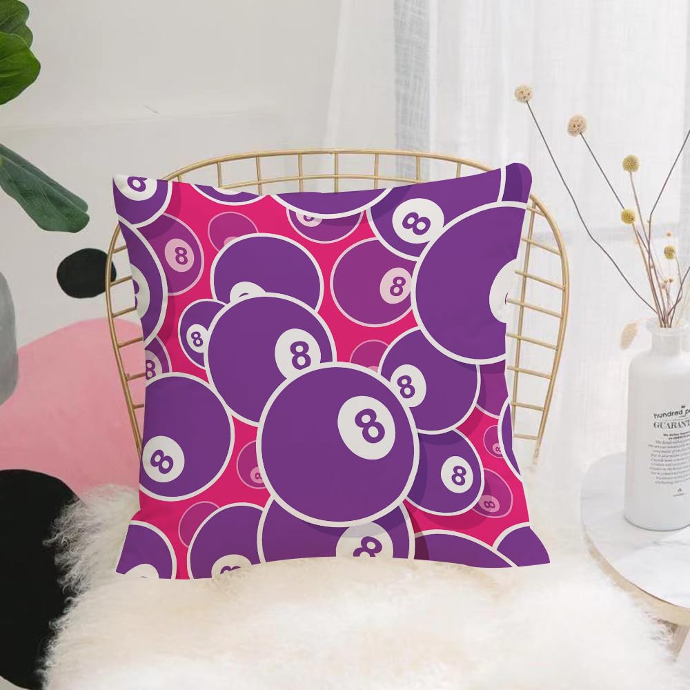 HYOSXW Cushion Cover,Throw Pillow Case Home Decorative for Living Room Bedroom Sofa Chair 16X16 Inch,Billiards pool snooker 8 ball symbol Printable seamless pattern. Vector illustr,Pillowcase 40X40cm