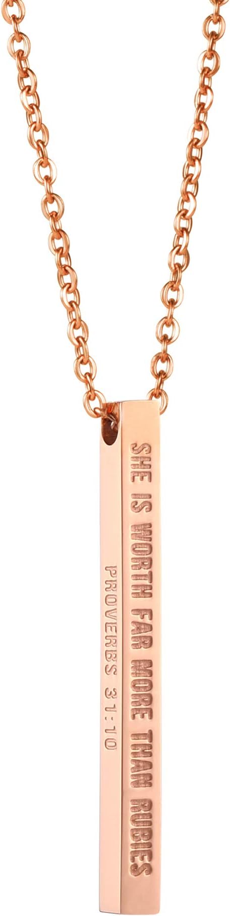JoycuFF Necklaces for Women Religious Jewelry Gift for Girls Christian Engraved Pendant