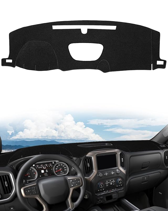 Capa para Painel SKYLOTEC para Chevy Silverado e GMC Sierra 1500, 2500HD e 3500HD 2019–2025, preta