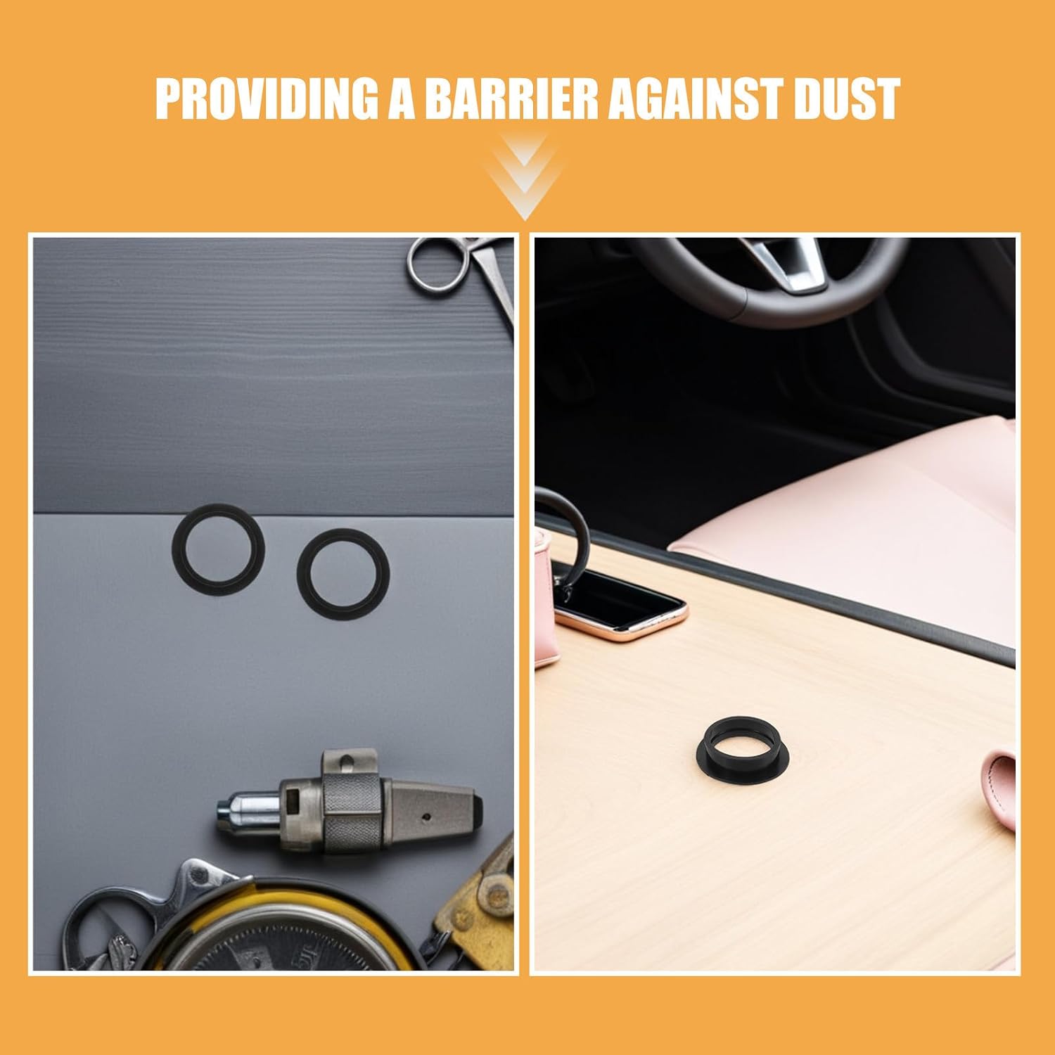 YARNOW 30pcs Parking Sensor Gasket Rings Base, Black Rubber image 3