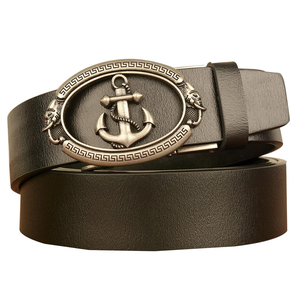 BDAYEK Men's Belt Men'S Casual Cowhide Ratchet Belt, Personalised Denim, Suitable for Jeans(A,110Cm/43Inch)