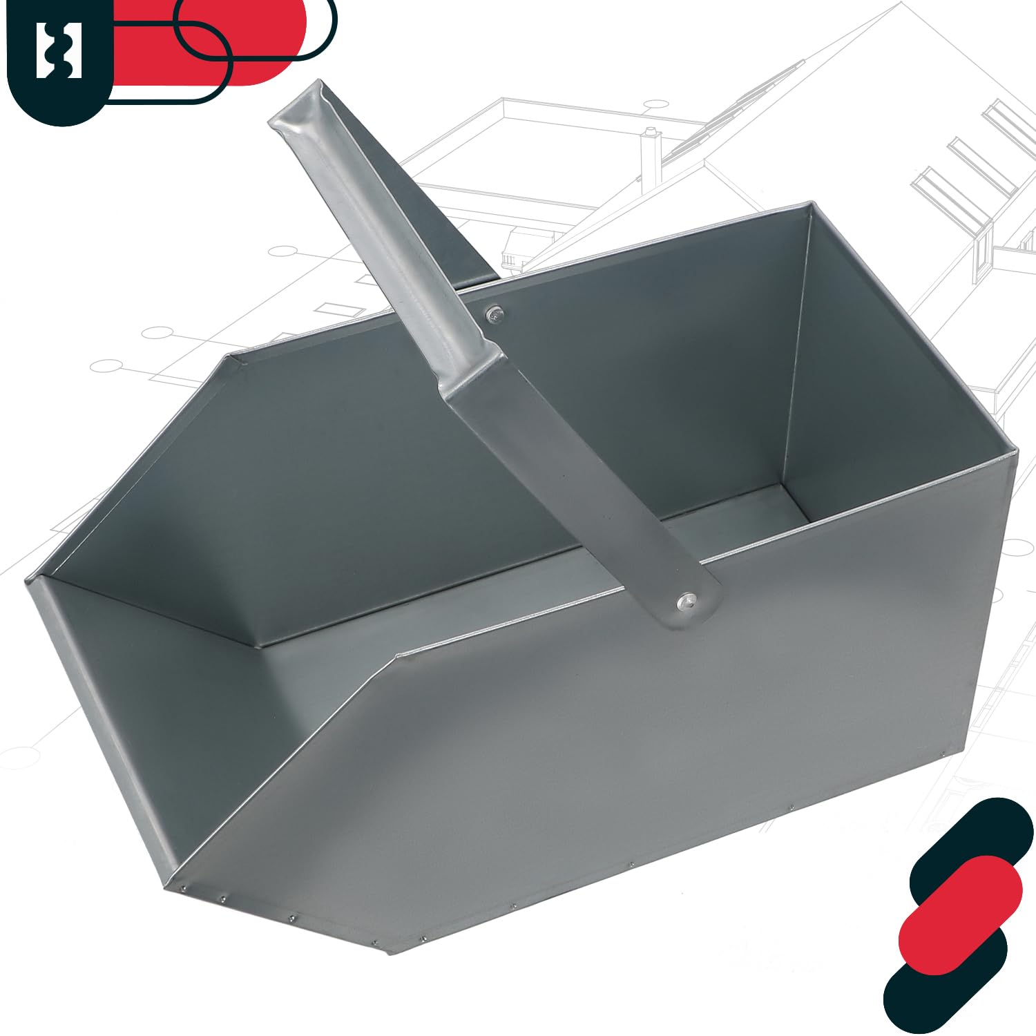 KOTARBAU® Caja para Cenizas, Recipiente con asa, Accesorio de Chimenea, Ideal para Transportar Ceniza, leña o carbón, Cubo de Cenizas, Bandeja, Ideal para Estufa Chimenea Barbacoa, Acero galvanizado