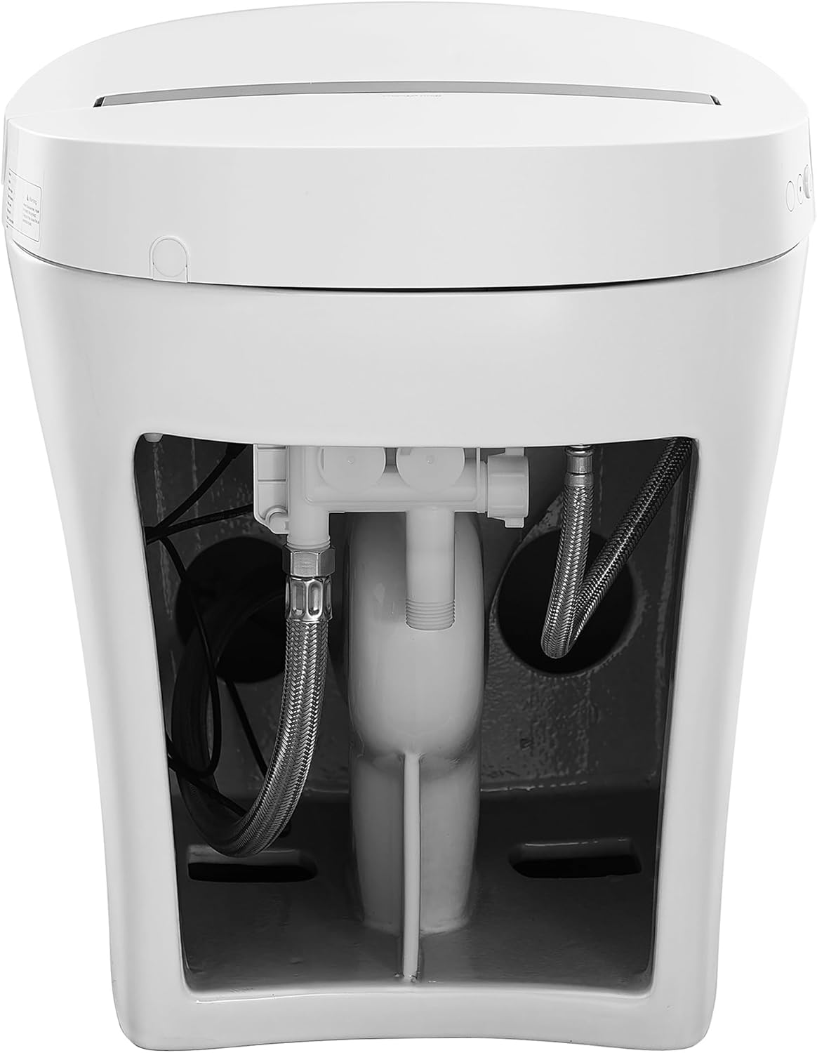 Tył view of toilet showing water connections