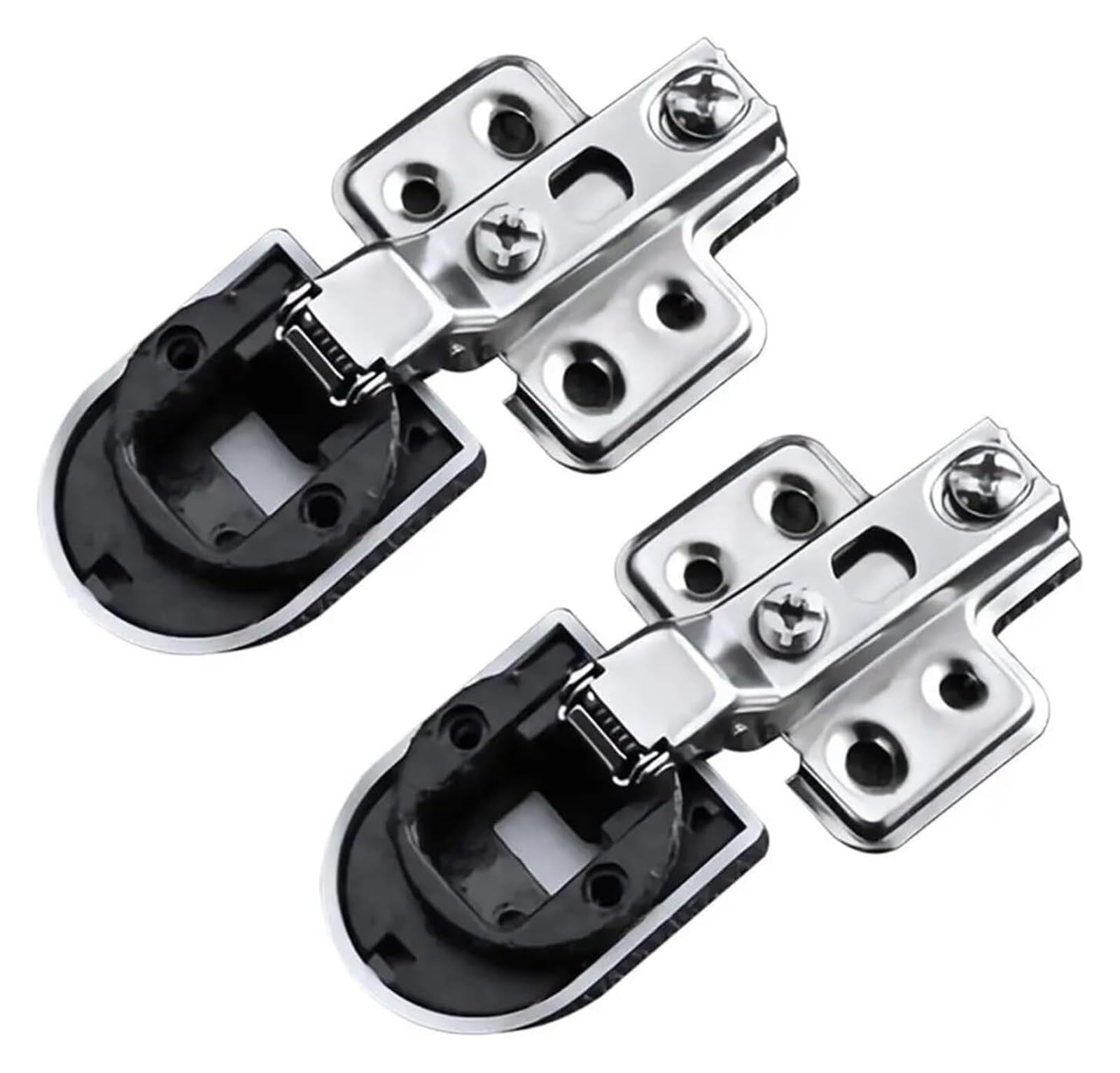 Stainless Steel Door and Window Hinges,2Pcs Glass Cabinet Door Hinge Opening 26mm Display Wine Cupboard No Hole Window Hinge Clip Connector Furniture Accessories(Middle Bend)