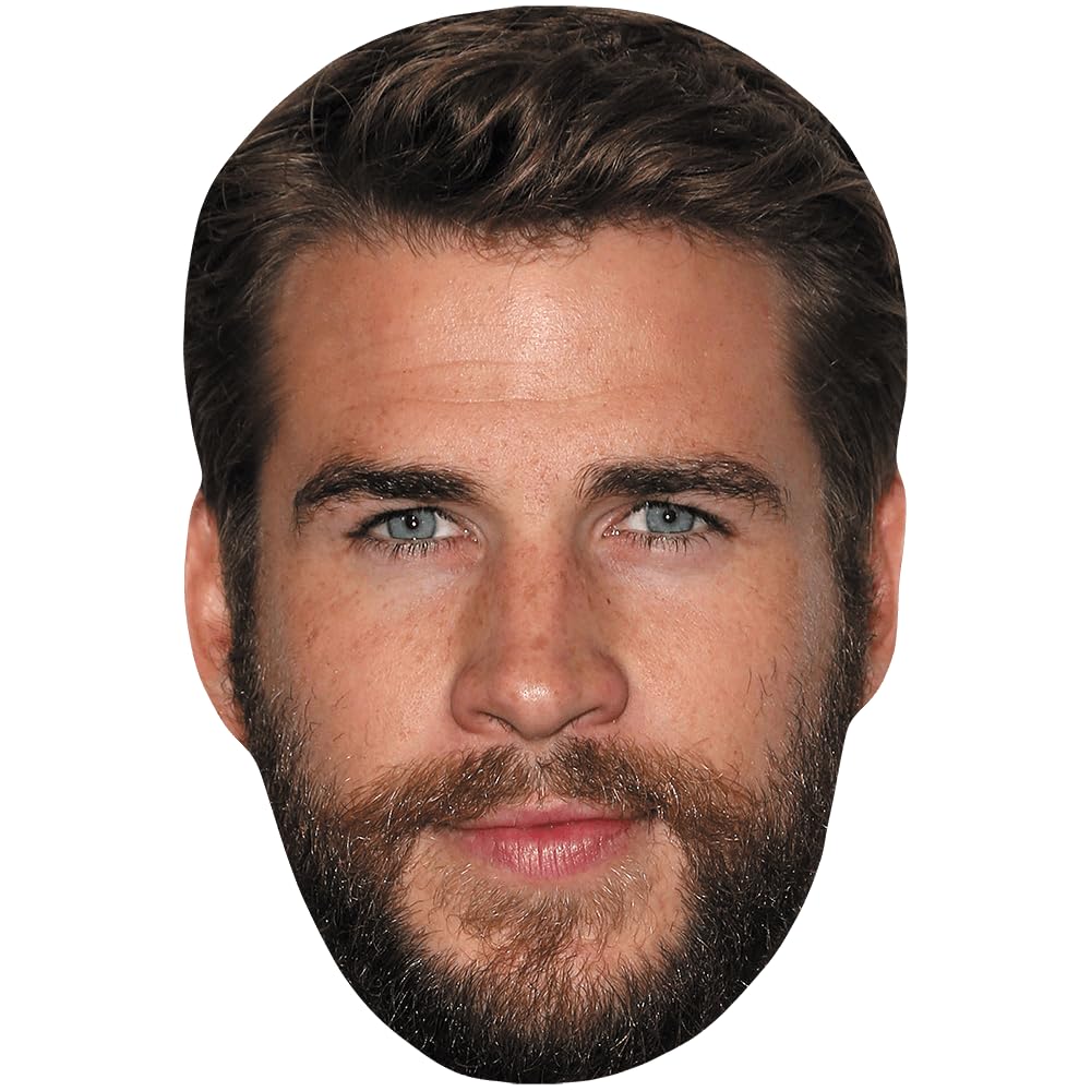 Liam Hemsworth (Beard) Celebrity Mask, Flat Card Face, Fancy Dress Mask
