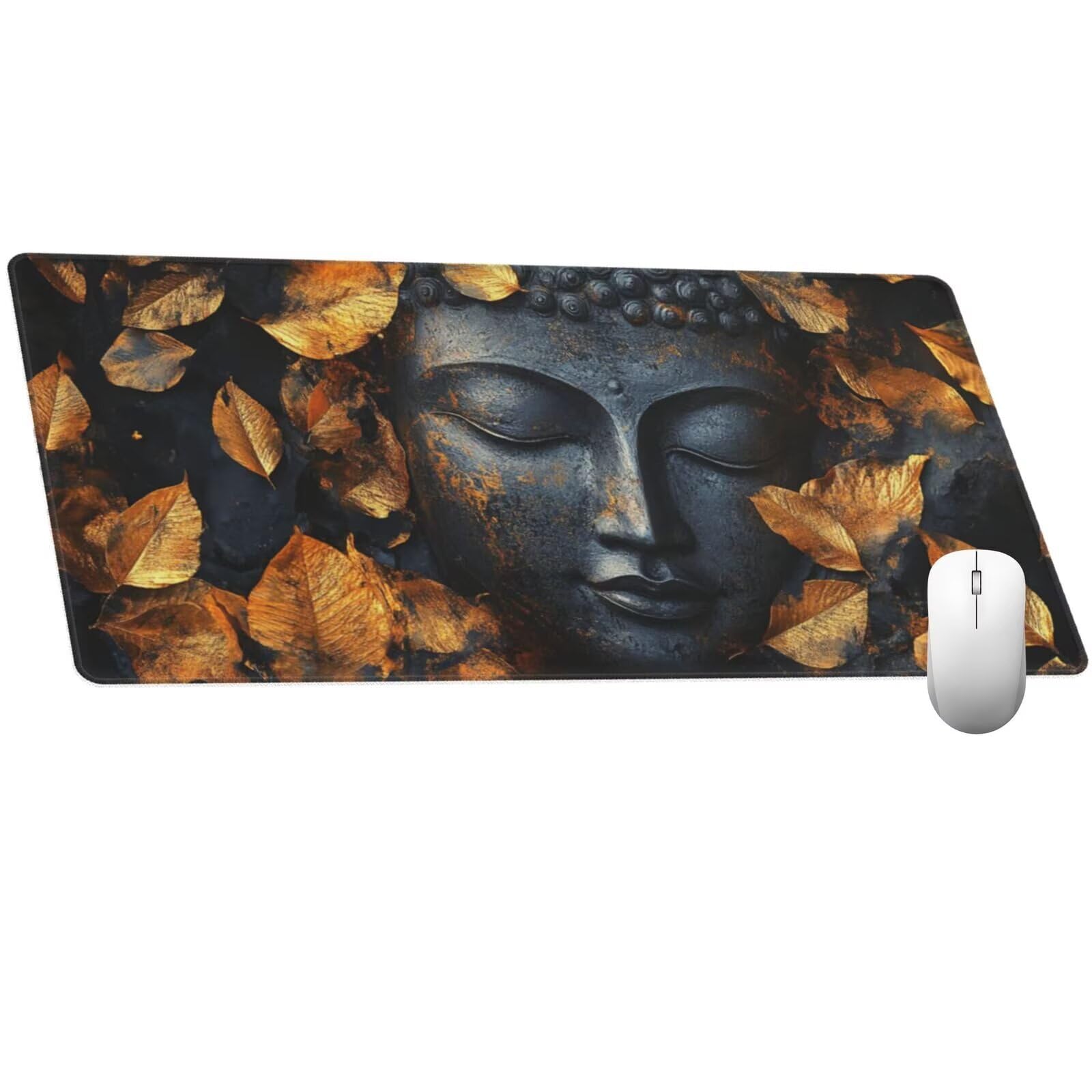 Alfombrilla Ratón Vintage Alfombrilla Ratón XXL 1600 x 800 mm, Buda Mouse Pad Gaming con Bordes Cosidos, Impermeable Mousepad XXL Base de Goma Antideslizante, Mouse Pad para Oficina Accesorios Q262