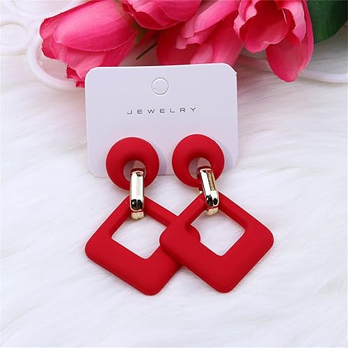 Miniatura 6 de Aretes de neón retro de los años 80, aretes rectangulares acrílicos bohemios, acrílicos, cuadrados, ovalados, llamativos aretes para mujer, aretes