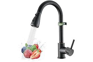 Oil Rubbed Bronze Kitchen Faucet with Pull Down Sprayer for Single Or...