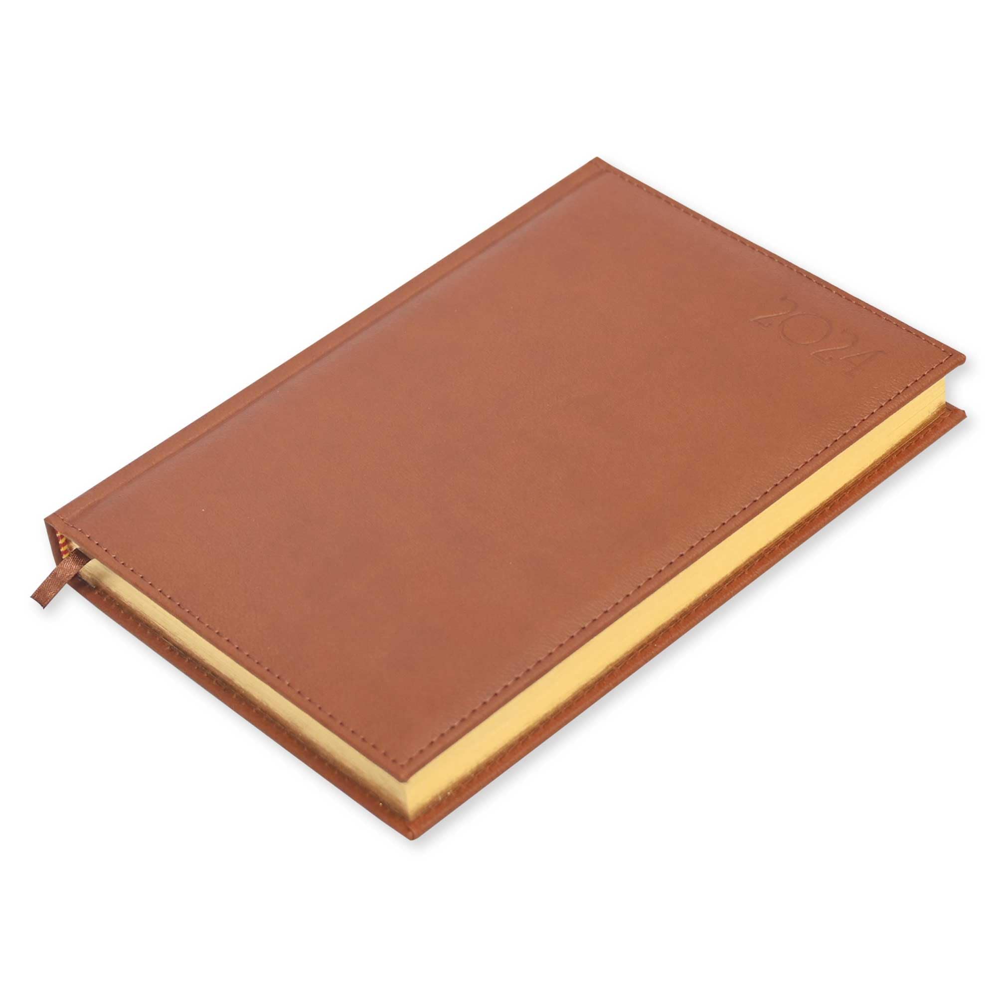 FIS Golden A5 Diary 2024 (English) Brown - FSDI26EG24BR